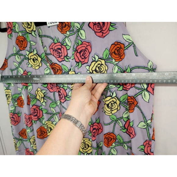 LuLa Roe Women's Long Duster Cover-up Size M Floral Roses Bathing Suit Cover EC - Picture 11 of 16